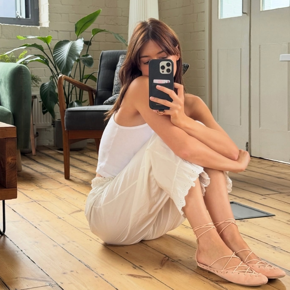 Daisy Edgar Jones wears bloomer trousers with ghillie flats.