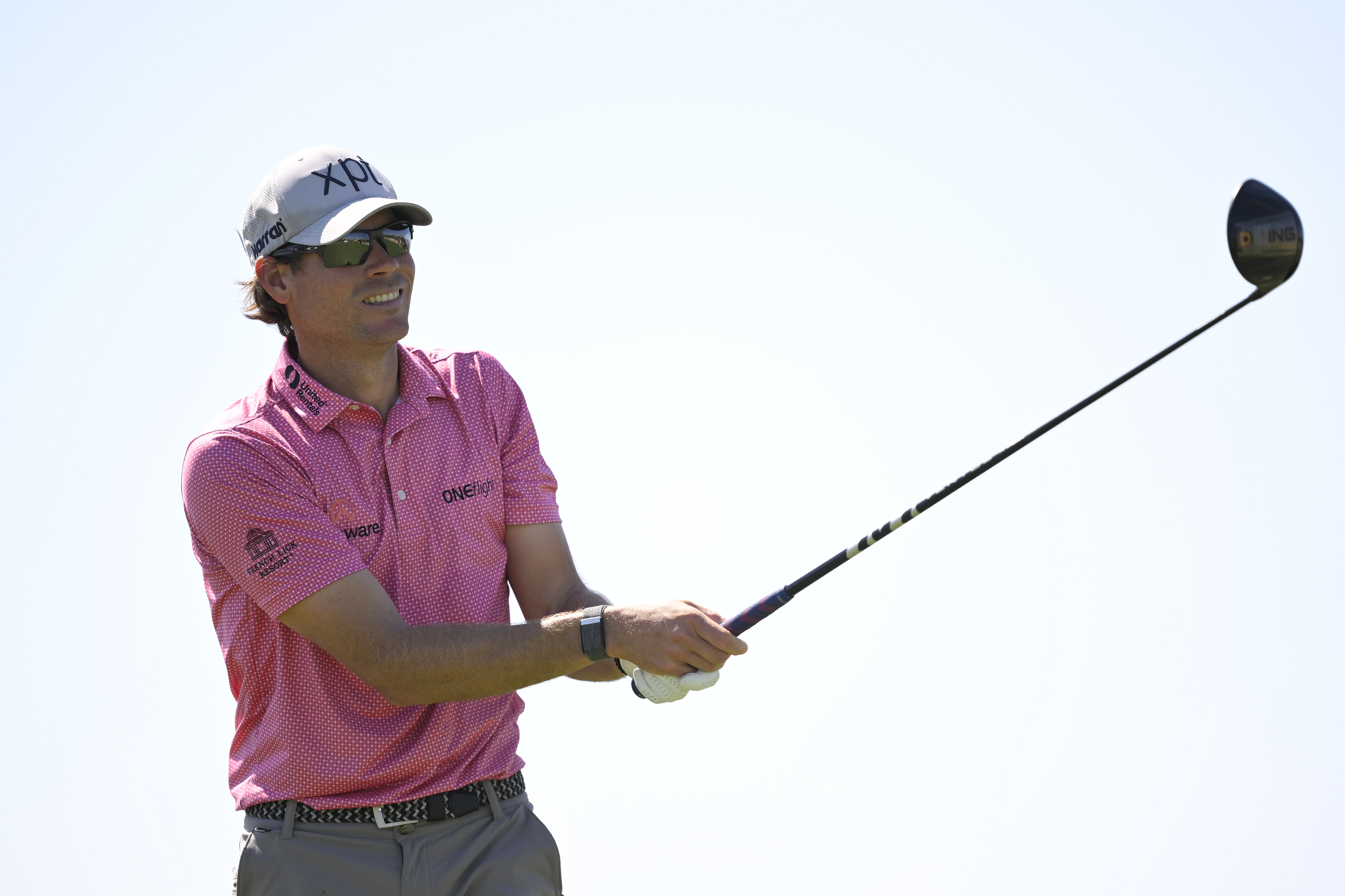 Adam Schenk hits a driver