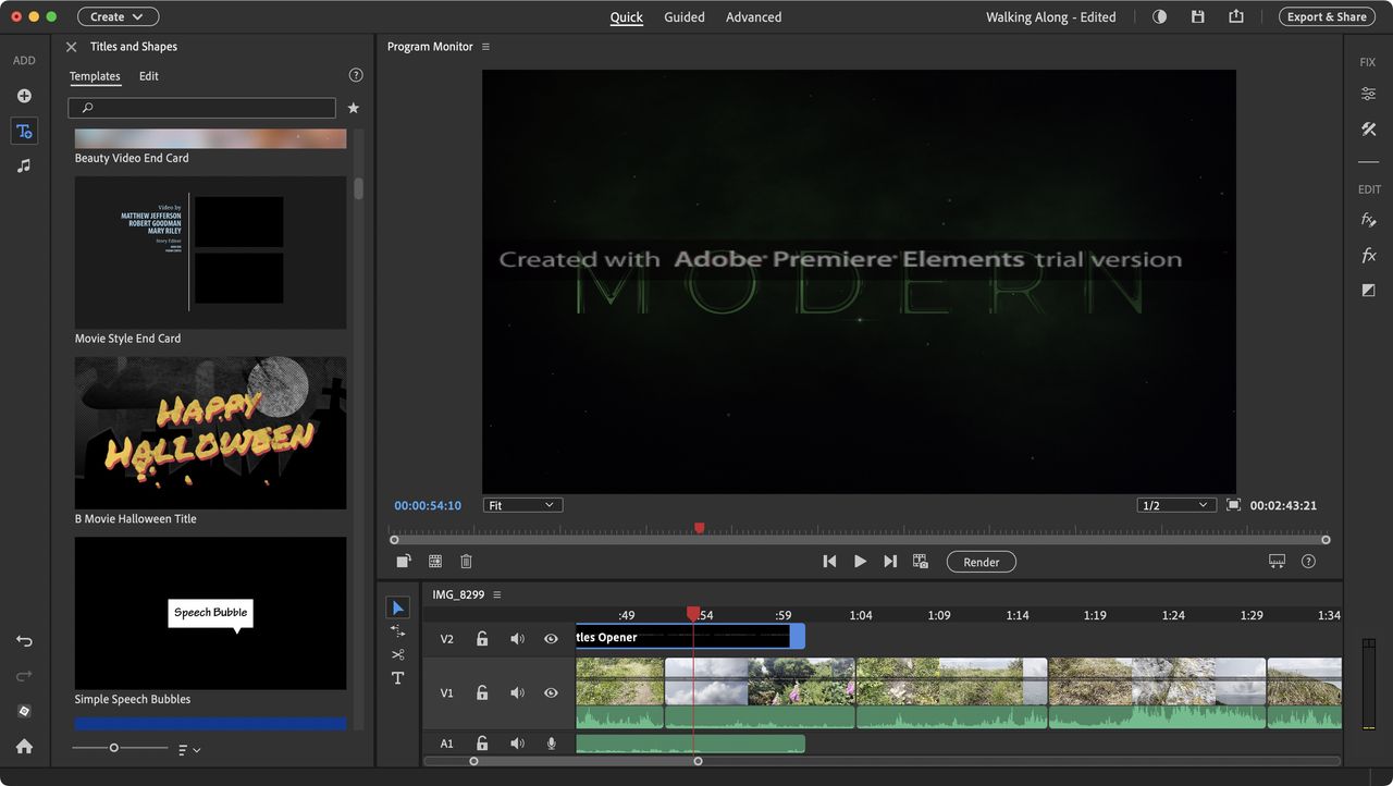 Adobe Premiere Elements during our review