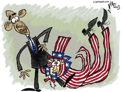 Political cartoon U.S. President Obama 2016 election aftermath