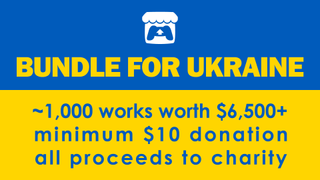 The Bundle for Ukraine banner showing the details of the fundraising project