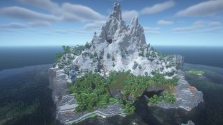 Minecraft seeds - a towering mountain island