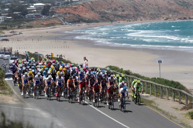 The riders during one of the early laps
