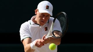 Jannik Sinner in action at Wimbledon 2026
