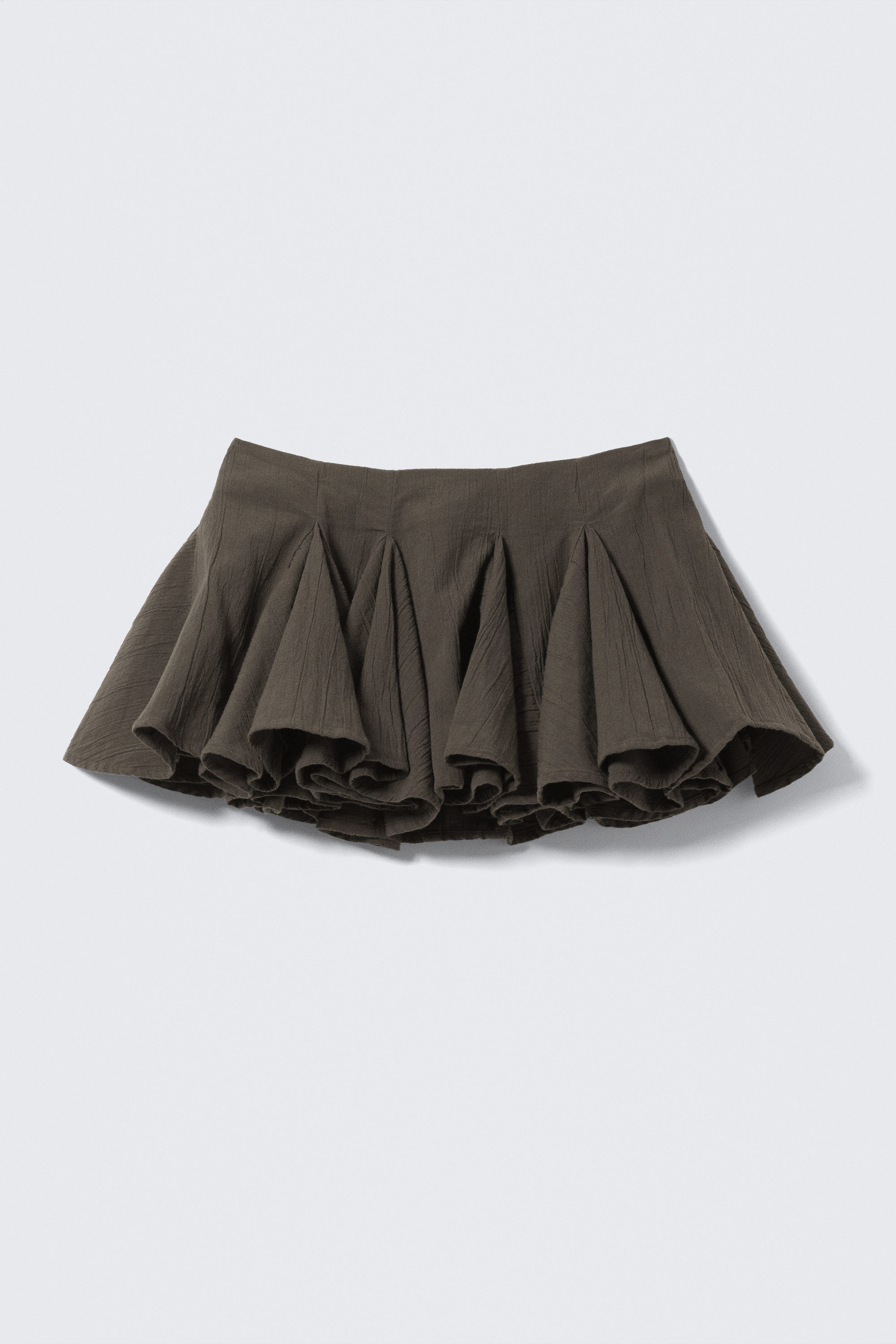Pleated Cotton Mini Skirt