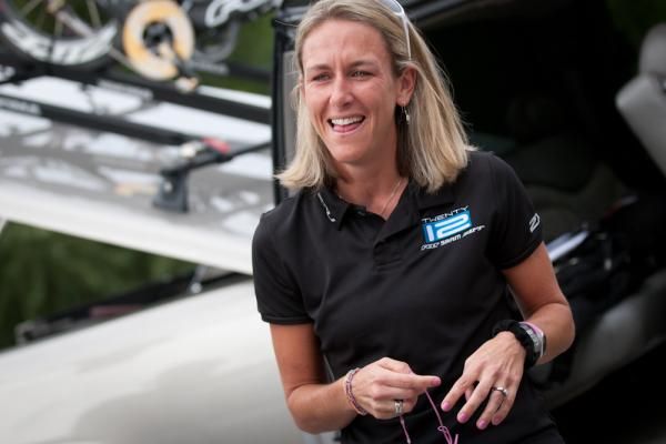 Kristin Armstrong (Peanut Butter &amp; Co/Team Twenty12) arrived to the Maroon Bells venue in a light-hearted mood. She would finish second to teammate Kristen McGrath.