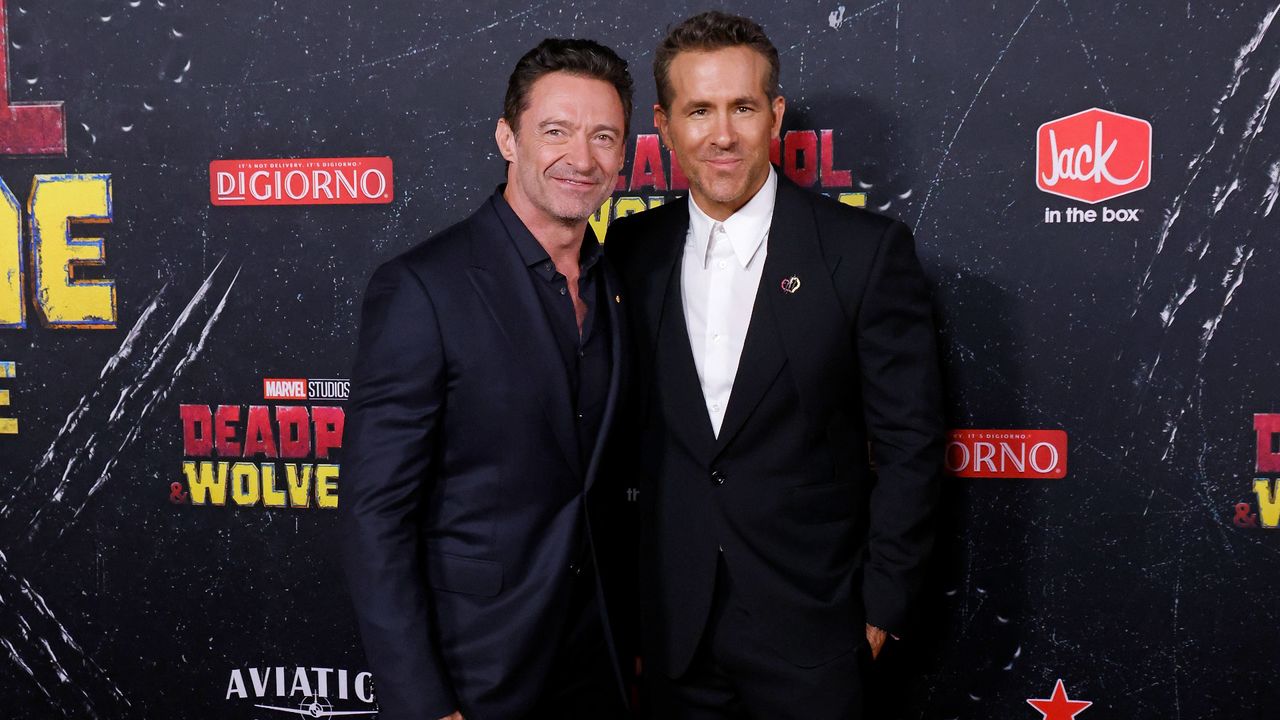 Ryan Reynolds and Hugh Jackman at Deadpool and Wolverine 