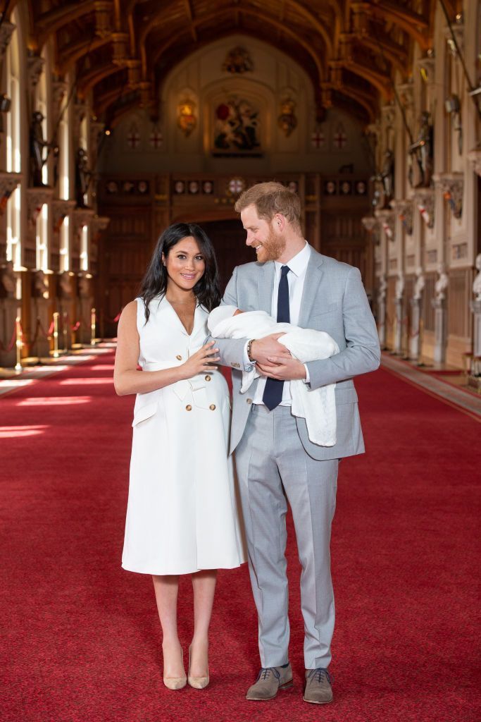 The Duke &amp; Duchess Of Sussex Pose With Their Newborn Son