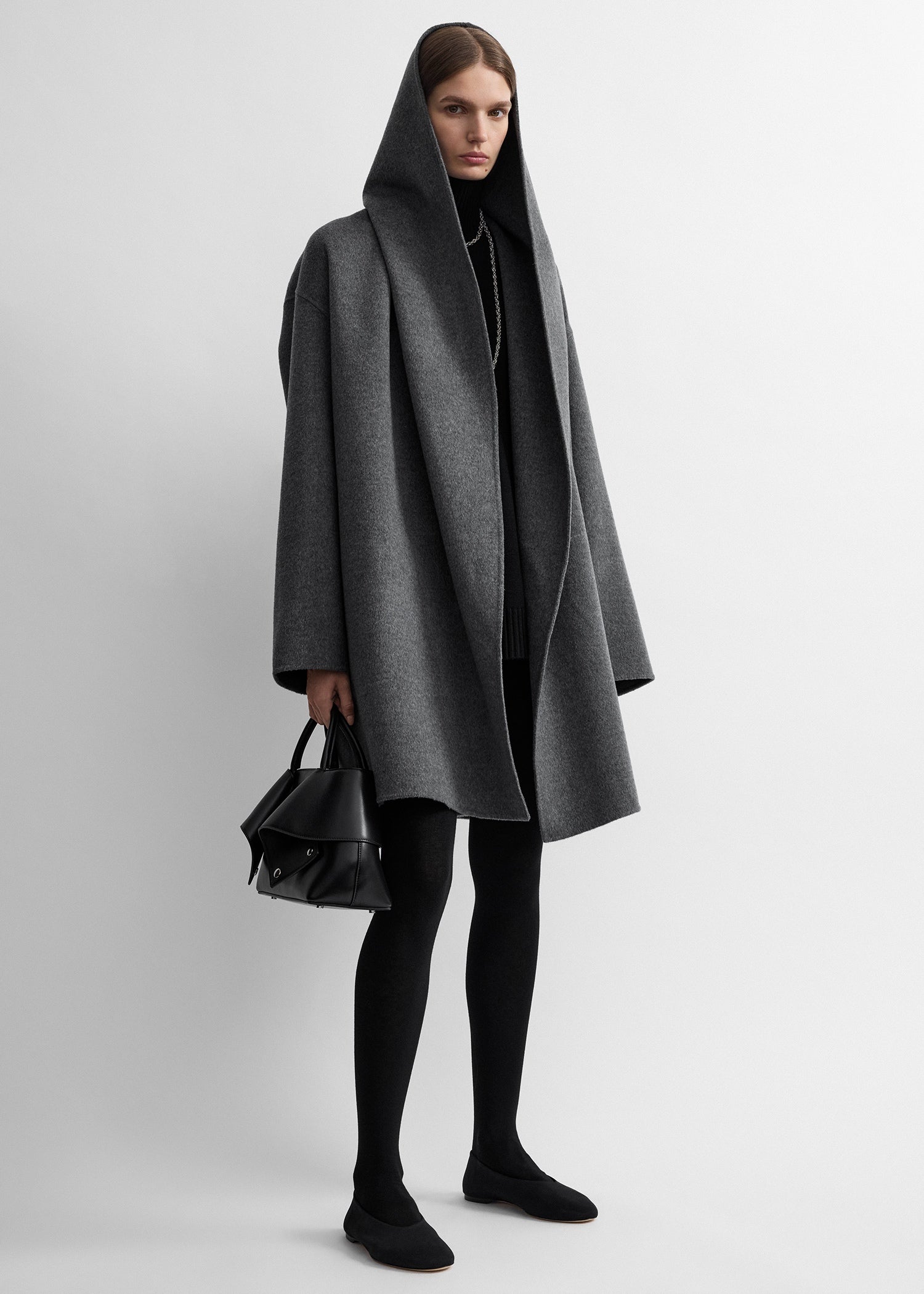 Hoodie Coat Grey Melange - Xxs