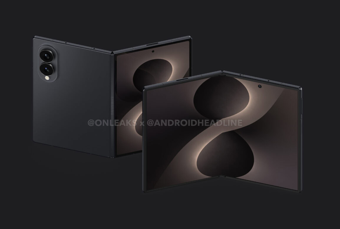 Leaked renders of the Samsung Galaxy Z Fold 8 Wide