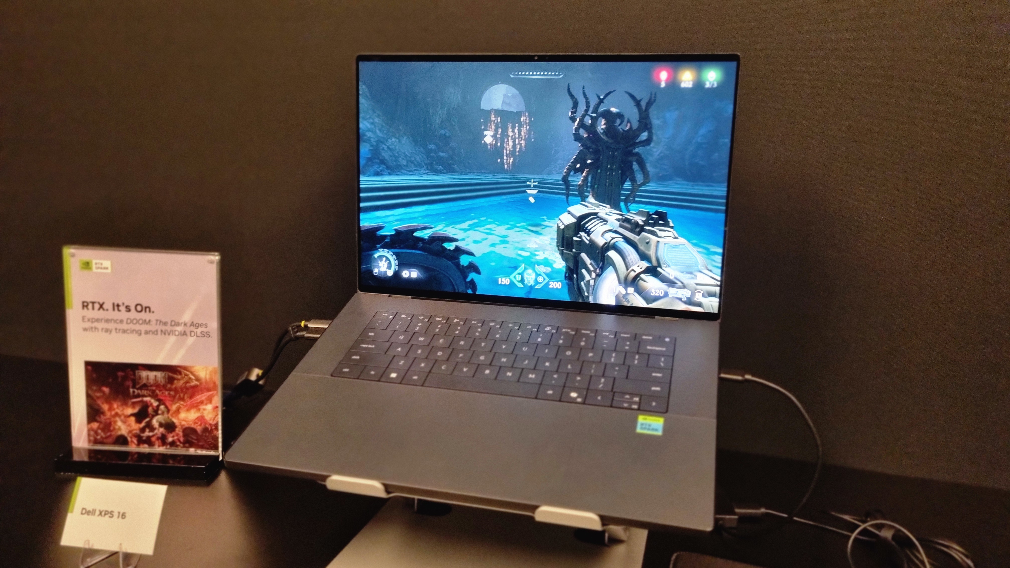 A Dell XPS 16 Creator laptop with an RTX Spark SOC at Gamescom 2026
