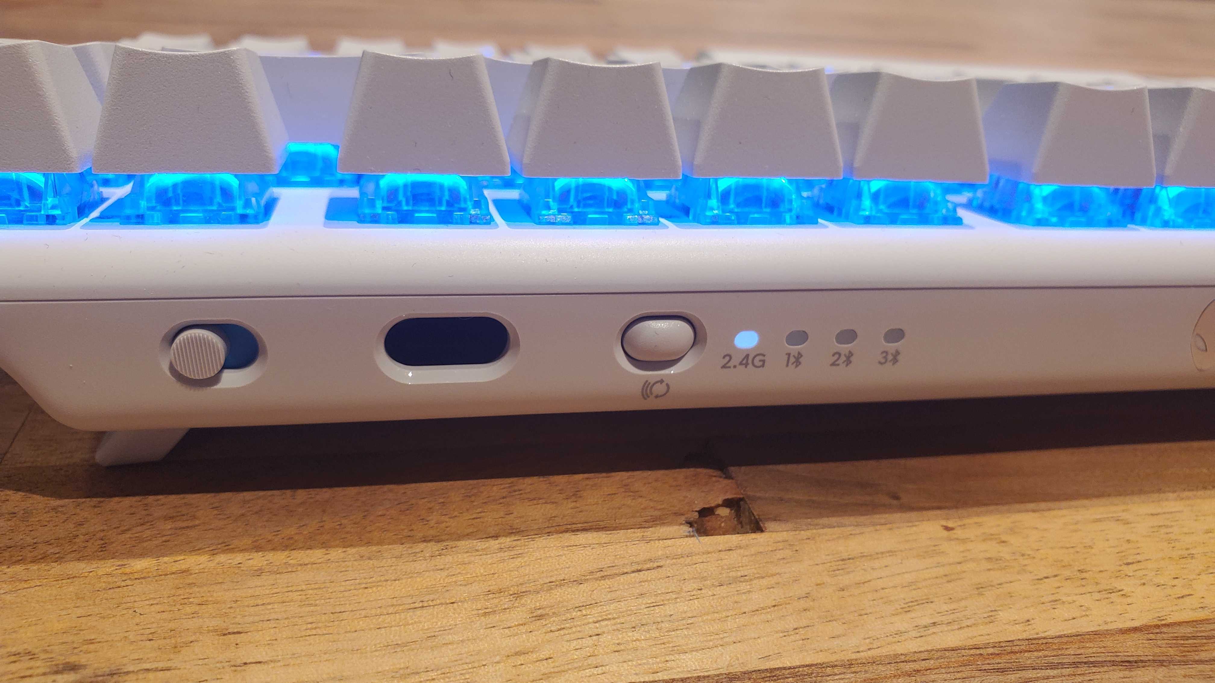closeup of Alienware Pro Wireless gaming keyboard