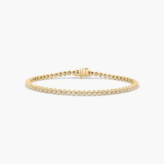 14k Yellow Gold 7 Inch Four Prong Lab-Grown Tennis Bracelet (1 Ctw - F-G / Vs2-Si1)