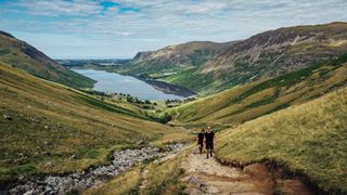 Hikers walking the Scafell Pike