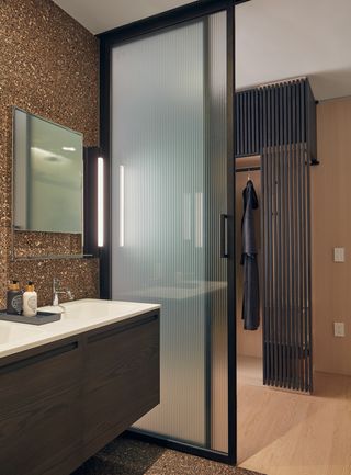 Mitek is a modular housing model by Danny Forster & Architecture, seen here its bathroom