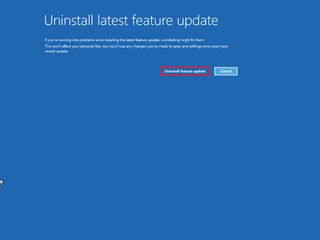 Confirm feature update uninstall