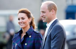 Catherine, Duchess of Cambridge and Prince William, Duke of Cambridge host a drive-in cinema screening of Disney's 'Cruella' for Scottish NHS workers
