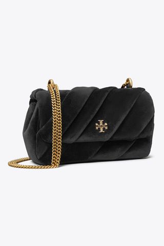 Tory Burch Mini Kira Draped Velvet Flap Bag 