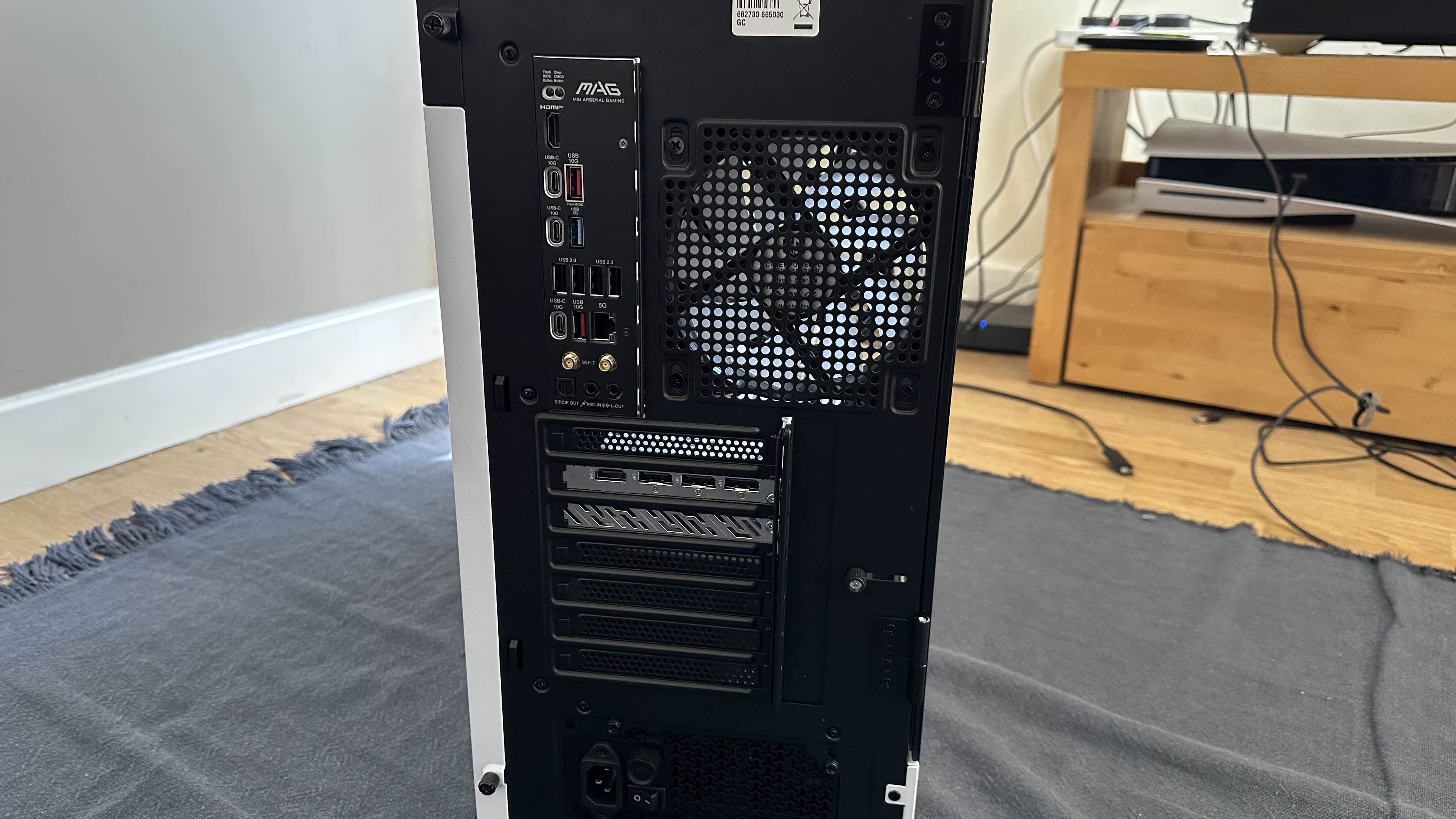 The rear IO on the CyberPowerPC Ultra XT3D