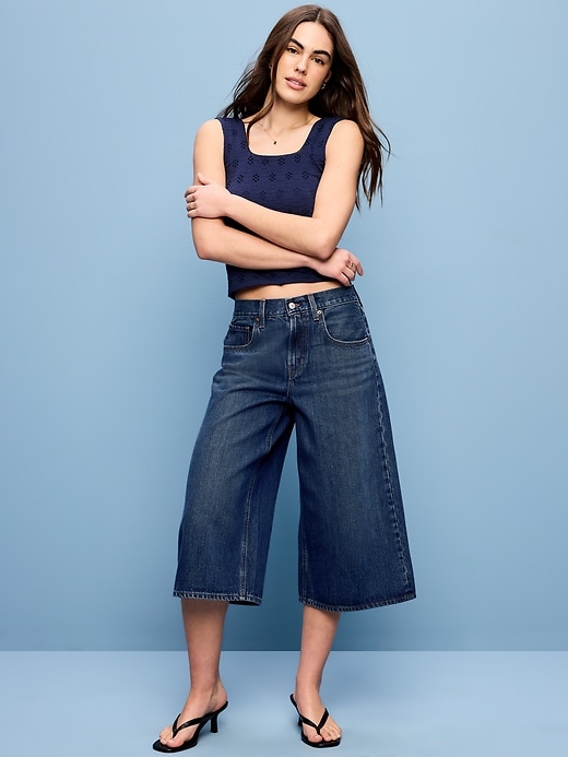 Mid-Rise Baggy Cropped Jeans