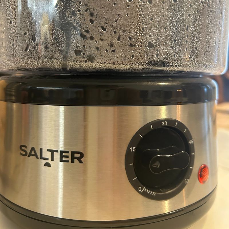 Salter 3 Tier Electric Food Steamer closeup of dial