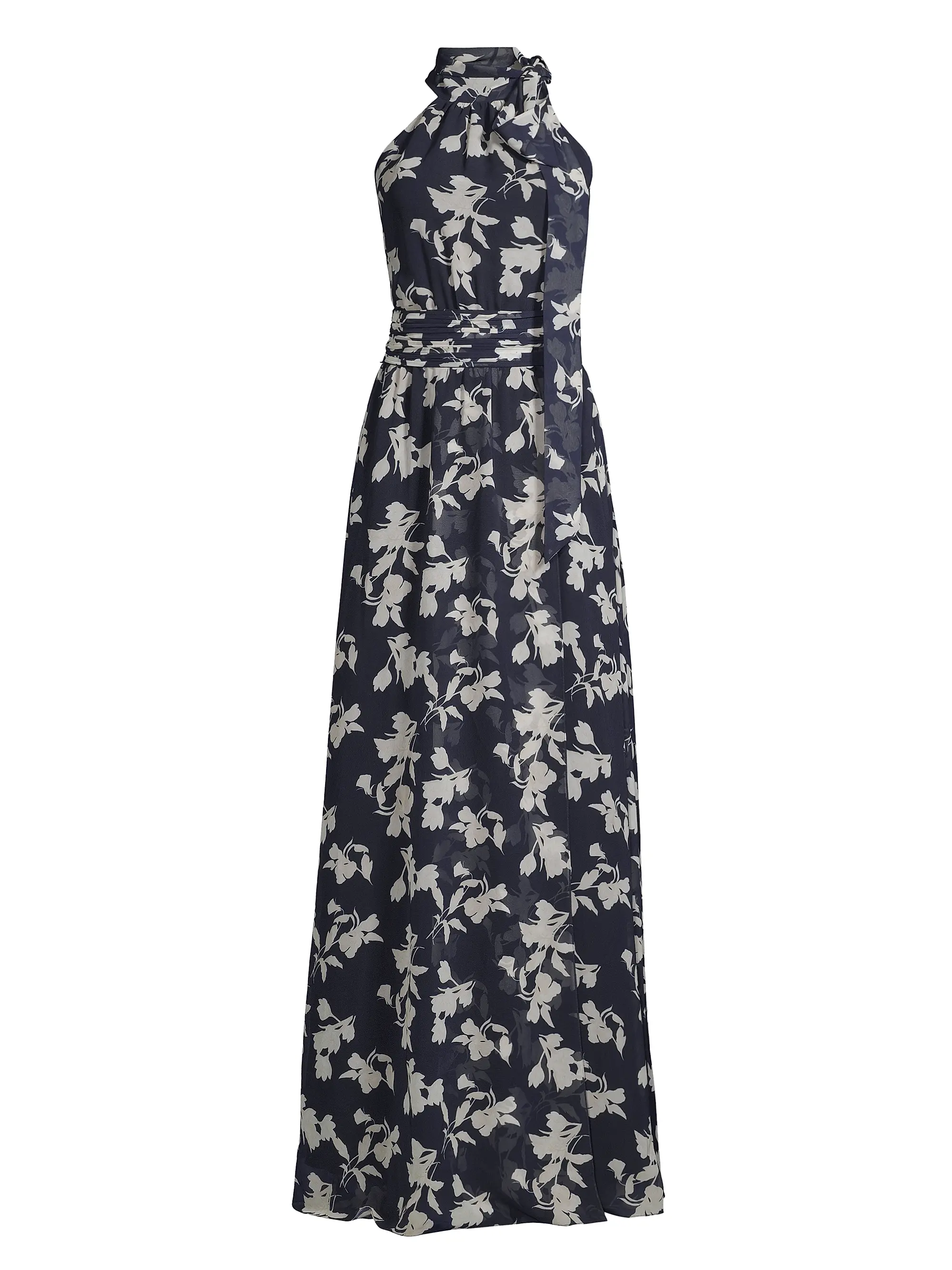 Kayla Floral High-Neck Gown
