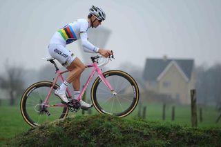 Stybar testing out his new pink Crux