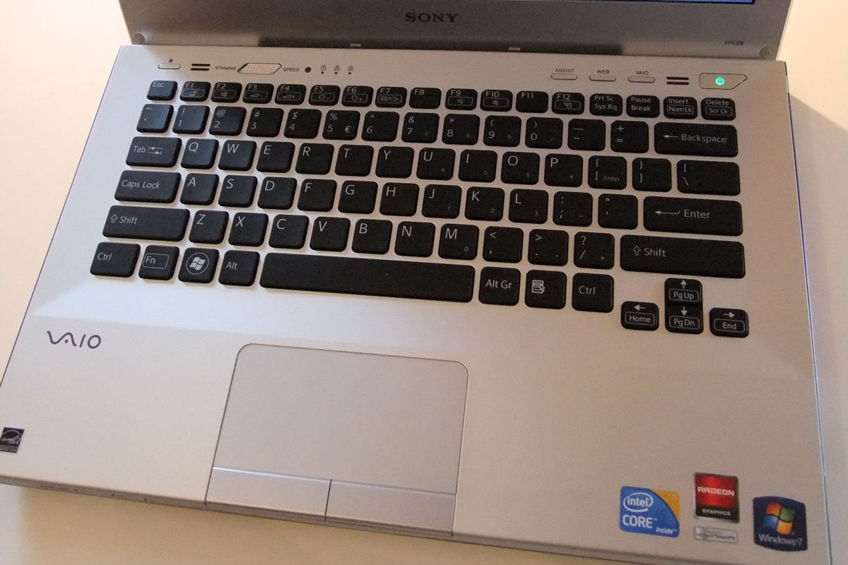The keyboard of the Sandy Bridge Vaio S