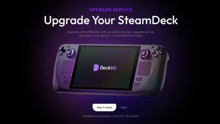 DeckHD screen upgrade service banner on website