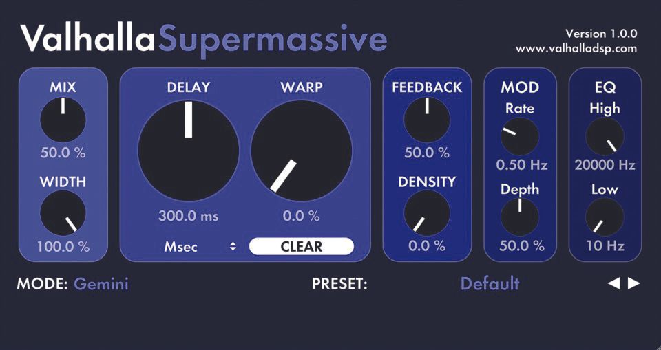 "I try out ideas that might be too weird otherwise" version 3 of Valhalla DSP's Supermassive is