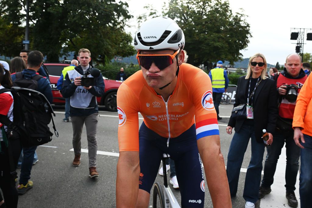 Mathieu van der Poel placed third at the Road World Championships.in Zurich