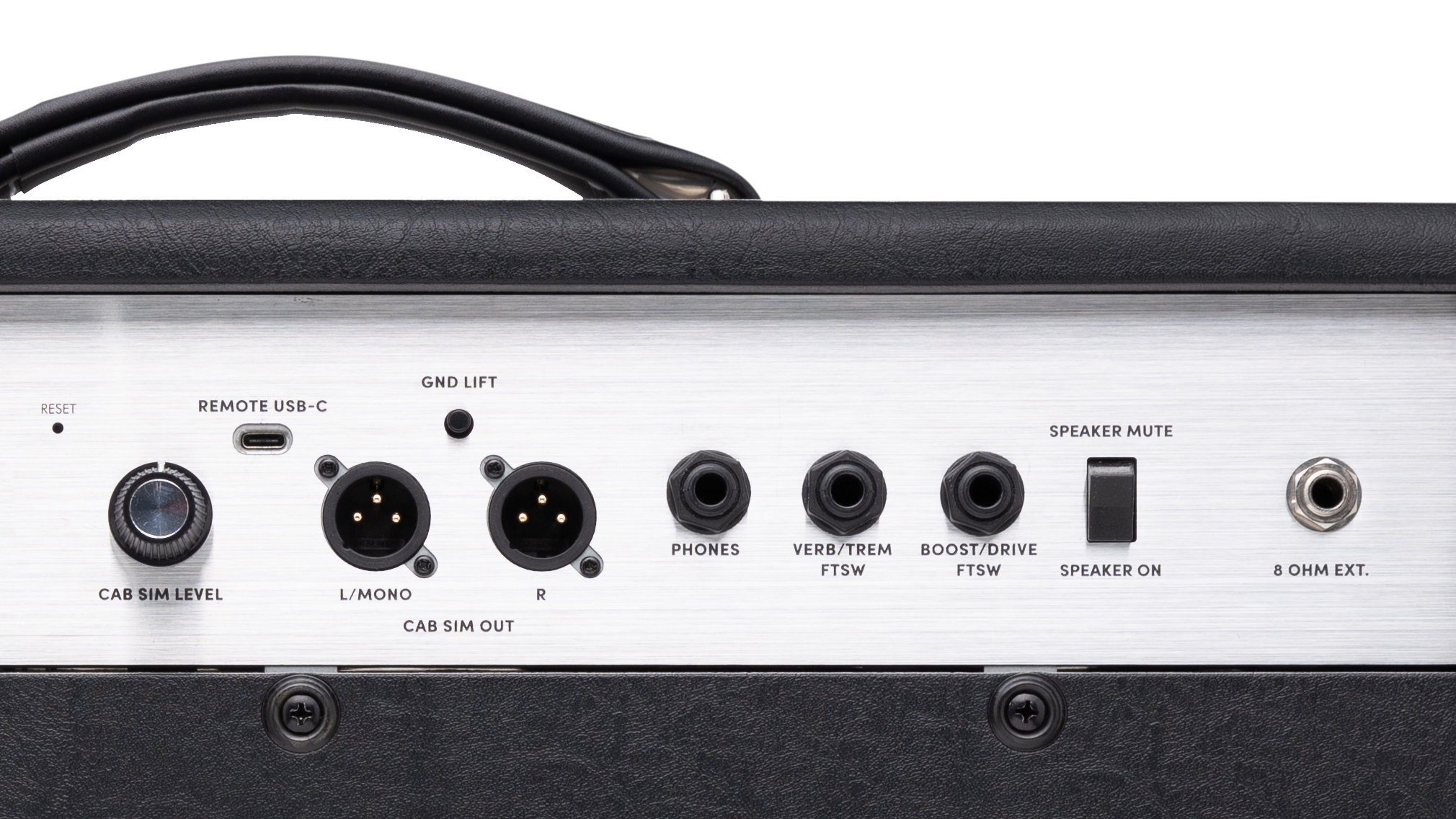 A photo showing a detail of the Supro Airwave 1x12 combo