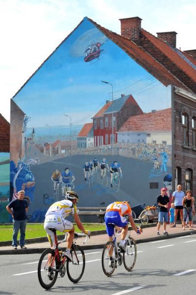 Belgium loves pro cycling, although Moerenhout and Martin may not be able to appreciate the art work.