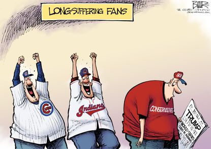 Political cartoon U.S. baseball GOP fans