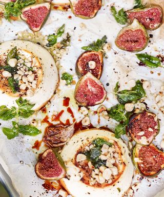 An example of barbecue recipes showing baked ricotta with figs and honey