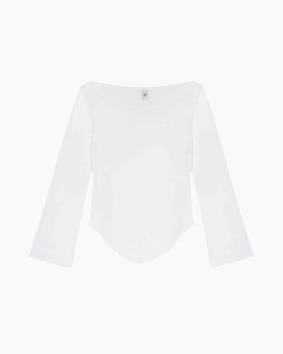 The Rina Long Sleeve: White Cotton Jersey