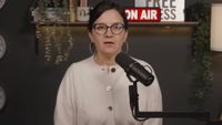 Bari Weiss speaks during a segment for The Free Press.