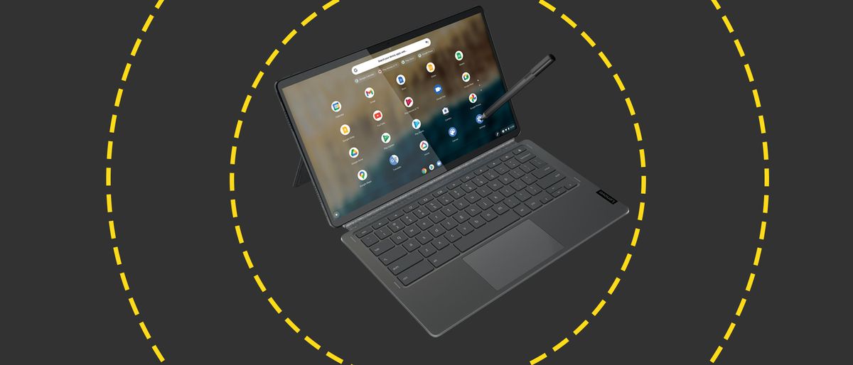 The Lenovo IdeaPad Duet 5 Chromebook on the ITPro background