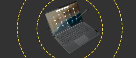 The Lenovo IdeaPad Duet 5 Chromebook on the ITPro background