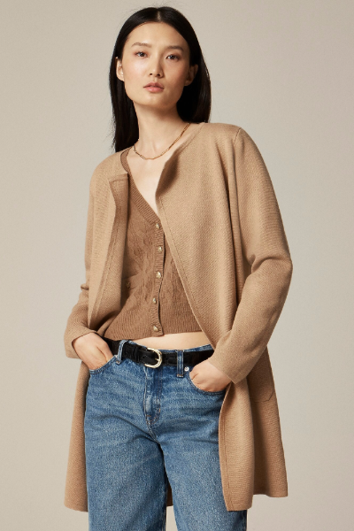 jcrew, Juliette Collarless Sweater-Blazer