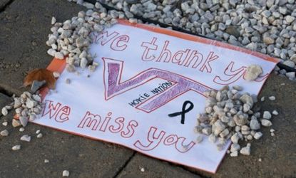 A memorial for Deriek Crouse: The Virginia Tech police officer was shot and killed on Thursday, in an attack that served as a painful reminder of the campus' tragic 2007 shooting rampage.
