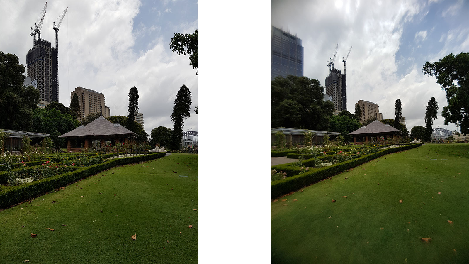 Pro Cinema Wide G4 lens: without (left) and with (right) the wide-angle lens
