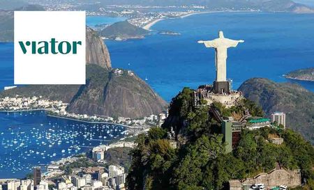 viator logo top left with a birds eye view of brazil