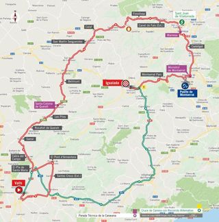 2019 Vuelta a Espana Stage 8 - Map