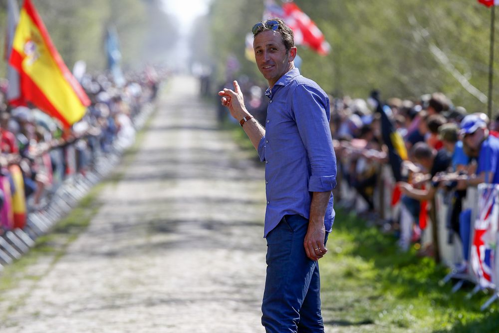 Andrea Tafi on the Paris-Roubaix course in 2017