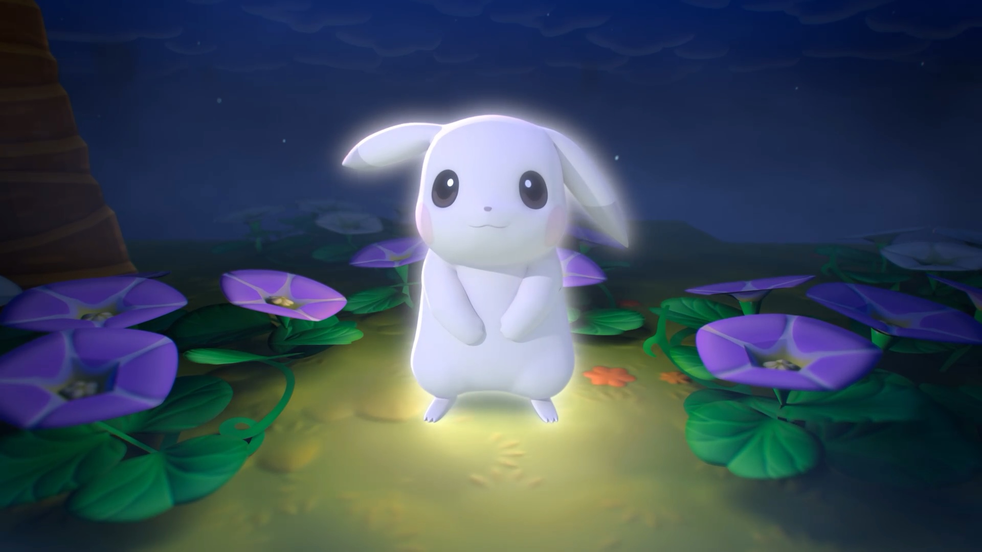 A screenshot from Pokopia of a ghostly Pikachu called Peakychu
