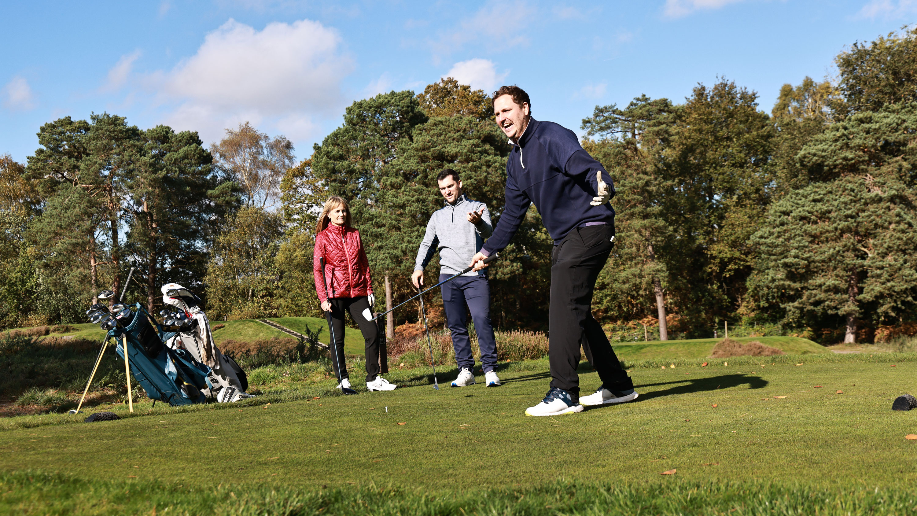 Nick Bonfield complaining about a golf shot