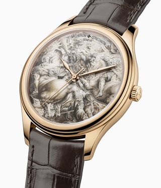 watch with artwork on dial