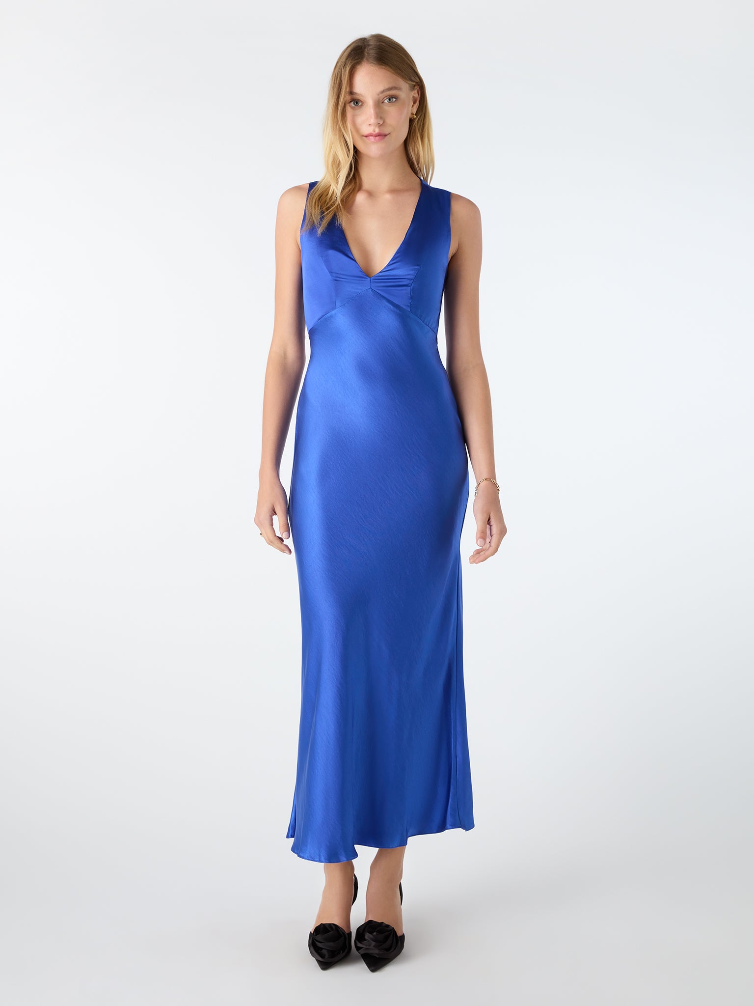 Nova Tie Back Dress in Cobalt - 4