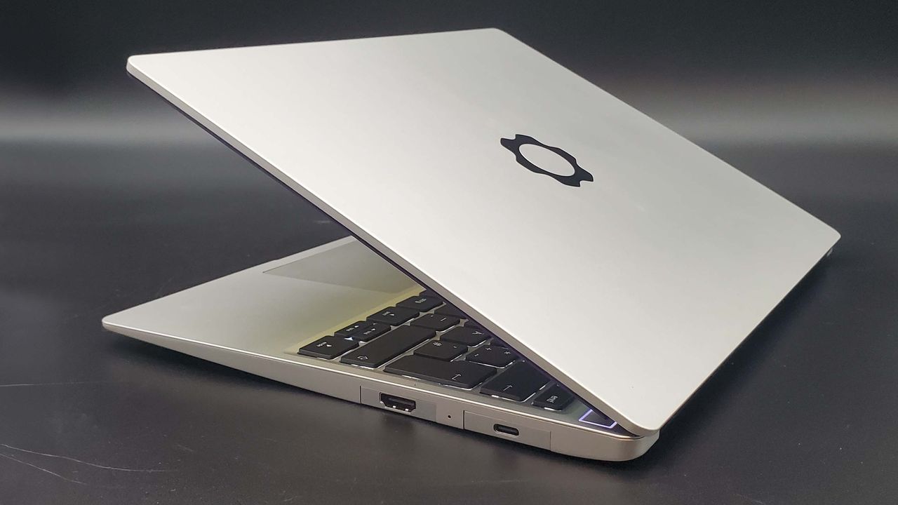 Framework 13 laptop on a dark grey background